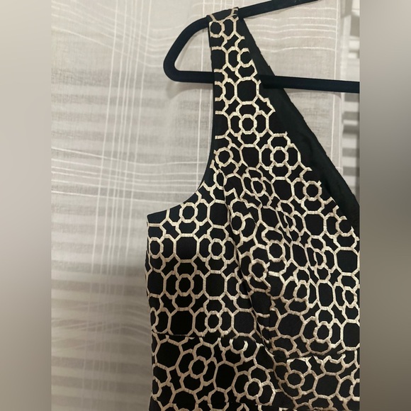 NWOT Women’s Lauren Ralph Lauren Black Gold Metallic Textured Cocktail 16 Petite - Picture 2 of 6